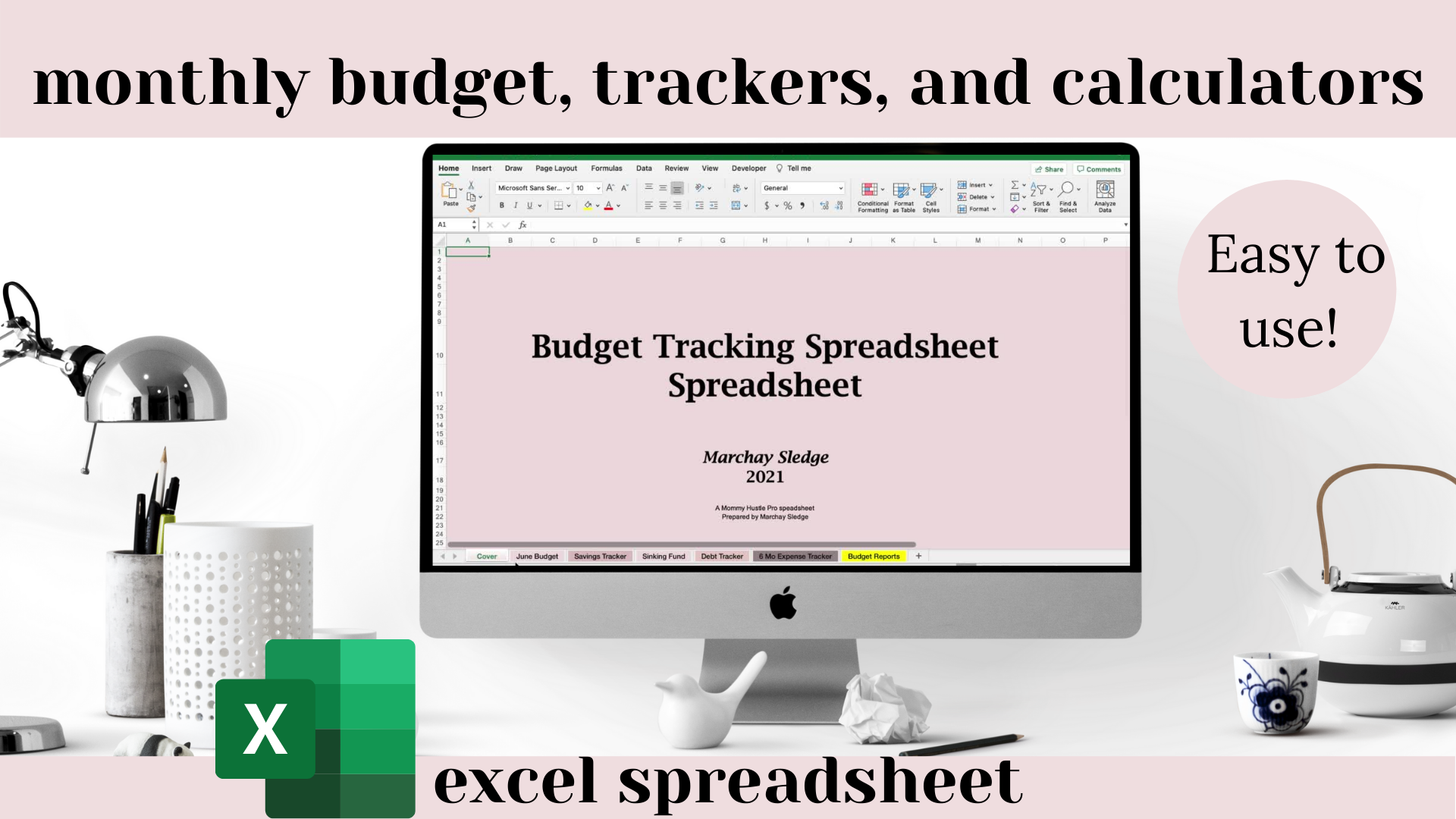 Budget Template Spreadsheet, Savings Tracker, Debt Payoff For Excel